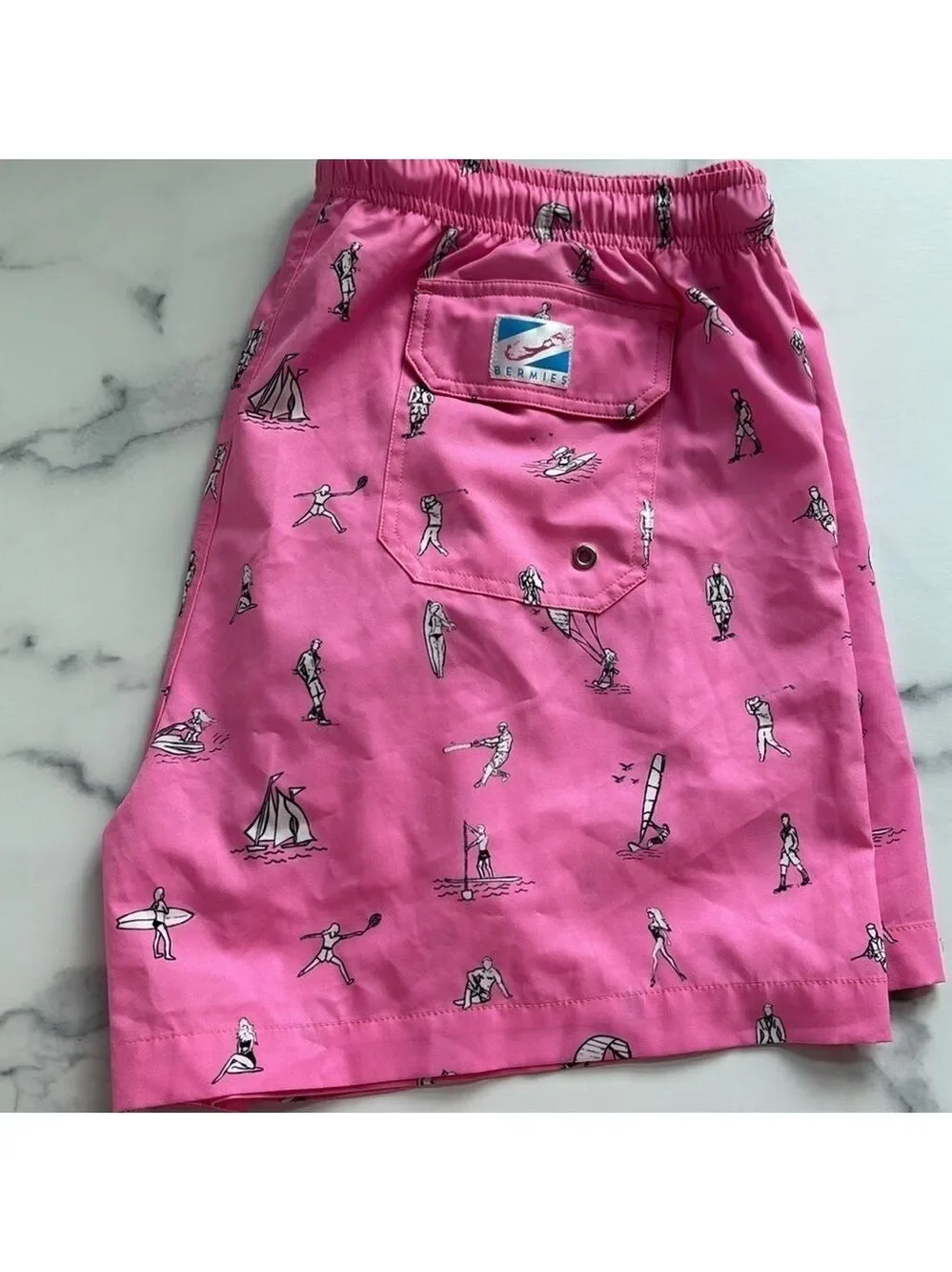Bermies Pink Beach Swim Shorts Swimwear Size XL